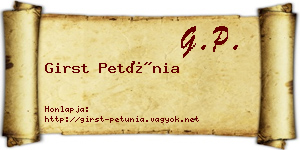 Girst Petúnia névjegykártya
